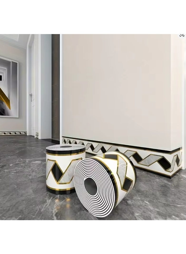 لفة واحدة من ملصقات حواف ورق الجدران، حواف أسقف ذاتية اللصق، حواف جدارية لتزيين المنزل بنفسك، 10 سم × 5 أمتار